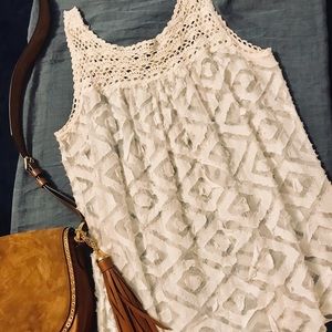 White Lace & Crochet Tank